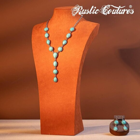 Rustic Couture's Western Necklace Earrings Jewelry Set for Women - Picture 2 of 7
